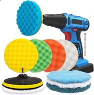 🚗 huston lowell 7 inch car polishing pad kit 11-piece large size buffing pads - ultimate car foam buffing sponge kit for waxing, polishing, and buffing - attachable to drill (electric drill not included) логотип