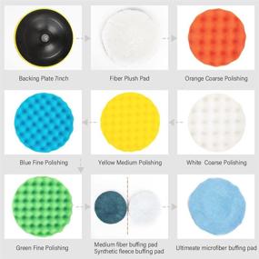 img 1 attached to 🚗 HUSTON LOWELL 7 Inch Car Polishing Pad Kit 11-Piece Large Size Buffing Pads - Ultimate Car Foam Buffing Sponge Kit for Waxing, Polishing, and Buffing - Attachable to Drill (Electric Drill not Included)