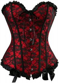 img 4 attached to Flaunt Your Feminine Side With Womens Black Floral Lace Corset Top