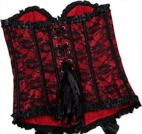 img 2 attached to Flaunt Your Feminine Side With Womens Black Floral Lace Corset Top