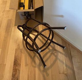 img 3 attached to Набор из 2 винтажных промышленных барных стульев - поворотный из металла и дерева - регулируемая высота - полностью сварной - идеально подходит для паба и кухни