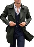 men's classic long overcoat double breasted business trench coat: paslter winter warm pea coat windbreaker jackets logo