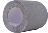 premium anti-slip traction tape - 6" x 30ft, 80 grit, wide & long, strong adhesive, safe for stairs, indoor & outdoor use - grey logo