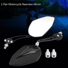 img 1 attached to 🛵 Keenso Adjustable Aluminum Motorbike Side View Mirrors - Rearview Accessories for Handlebars - Scooter Motorcycle Rear View 10mm 8mm (Black)