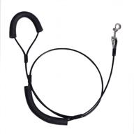 securely control your medium dog with amofy 5 ft coated steel tie out cable leash logo