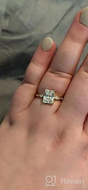 img 1 attached to Captivating Radiant Cut Engagement Ring: TIGRADE 3CT CZ Promise Anniversary Ring For Women In Size 3-12.5 review by Damien Holland