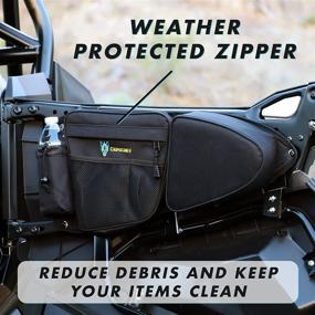 img 2 attached to 🚀 Chupacabra Offroad RZR Front Door Bags - Water Repellent for RZR XP Turbo 1000 or S 900 – Side by Side UTV Storage Accessories with Knee Protection Pads (Includes Left and Right Polaris Front Door Bags)