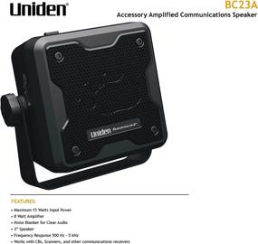 img 4 attached to 🔊 Uniden BC23A Bearcat 15-Watt Amplified External Communications Speaker - Durable Rugged Design for Uniden Scanners, CB Radios, and More - Black