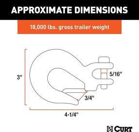 img 3 attached to High-Strength Clevis Slip Hook with Safety Latch - CURT 81950, 18,000 lbs, 3/4-Inch Opening, 5/16-Inch Pin, Forged Steel