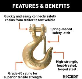img 2 attached to High-Strength Clevis Slip Hook with Safety Latch - CURT 81950, 18,000 lbs, 3/4-Inch Opening, 5/16-Inch Pin, Forged Steel