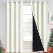 yakamok 100% cream blackout curtains for bedroom, light blocking thermal insulated noise reducing blackout drapes for living room(52wx84l, 2 panels) logo