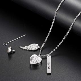 img 1 attached to Heartfelt And Waterproof: Urn Necklaces For Ashes - Remembrance Cremation Jewelry With Engraved Words And Funnel Kit