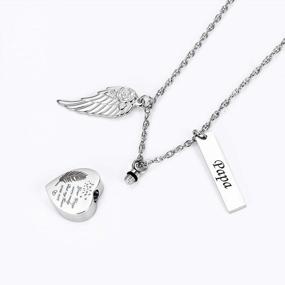 img 2 attached to Heartfelt And Waterproof: Urn Necklaces For Ashes - Remembrance Cremation Jewelry With Engraved Words And Funnel Kit