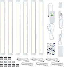 img 4 attached to MYPLUS LED Under Cabinet Lighting Kit - 14W, 1260 Lumen Cold White Light Bars For Kitchen Cabinets & Counters!