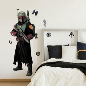 img 3 attached to Transform Your Space With RoomMates' Star Wars: The Mandalorian Boba Fett Giant Wall Decal