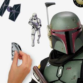 img 1 attached to Transform Your Space With RoomMates' Star Wars: The Mandalorian Boba Fett Giant Wall Decal