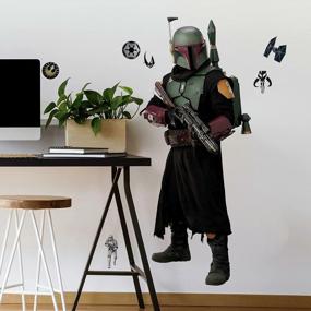 img 4 attached to Transform Your Space With RoomMates' Star Wars: The Mandalorian Boba Fett Giant Wall Decal
