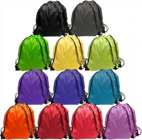 img 4 attached to 24 Bulk Drawstring Backpacks In 12 Colors - GoodtoU Cinch Bags For All Occasions!