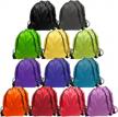 24 bulk drawstring backpacks in 12 colors - goodtou cinch bags for all occasions! logo