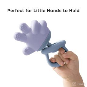 img 3 attached to 👶 Blue Silicone Finger Baby Teething Toys - Rattle Teething Relief Chew Toys for Babies 0-6-12 Months