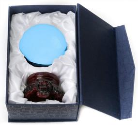 img 2 attached to 3-дюймовый хрустальный шар Aqua с подставкой из смолы со львом - идеально подходит для декора, фотографии, созерцания, фэн-шуй и гадания - поставляется в подарочной коробке от Amlong Crystal