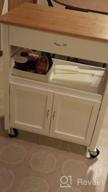 img 1 attached to EHemco Kitchen Island Cart On Wheels With Drawer, Storage Cabinet, Shelf And Natural Bamboo Top Butcher Block, White Base review by Andrea Beavers