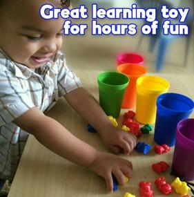 img 1 attached to 76 шт. Skoolzy Color Sorting Bears, Matching Cups &amp; Rainbow Fine Motor Tips with Dice - дошкольные обучающие игрушки для детей от 3 лет +