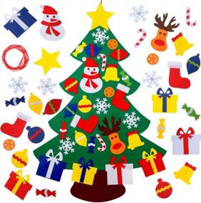 img 3 attached to YEAHBEER 3.2FT Felt Christmas Tree For Kids Wall With 30 Detachable DIY Ornaments - Xmas Gift And Door Hanging Decoration For New Year Celebrations
