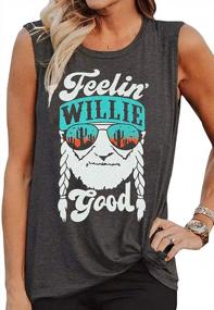 img 1 attached to Get Your Country On: Feelin' Willie Good Women'S Tank Tops - Perfect For Summer Workouts!