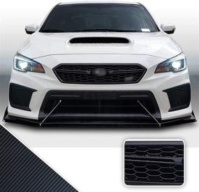 img 4 attached to Enhance Your WRX STi with Optix Front Grille Middle JDM Style Pinstripe Vinyl Decal Overlay Wrap Trim Inserts Sticker - Carbon Fiber Black | Compatible with 2018-2020 Models