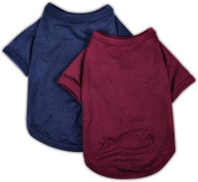 img 3 attached to Koneseve Dog Shirts: Soft, Breathable Cotton T-Shirt for Dogs - 2-Pack Blue & Red