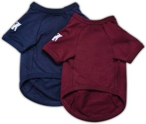 img 4 attached to Koneseve Dog Shirts: Soft, Breathable Cotton T-Shirt for Dogs - 2-Pack Blue & Red