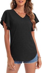 img 4 attached to Stylish And Comfortable Womens' V Neck Tunic Tops With 3/4 Sleeves And Button Up Design