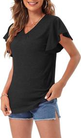 img 3 attached to Stylish And Comfortable Womens' V Neck Tunic Tops With 3/4 Sleeves And Button Up Design