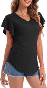 img 2 attached to Stylish And Comfortable Womens' V Neck Tunic Tops With 3/4 Sleeves And Button Up Design