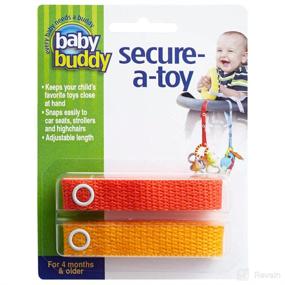 img 4 attached to 👶 Безопасная игрушка для младенцев Baby Buddy - Обеспечение гигиены и чистоты игрушек: ремни для колясок, стульчиков для кормления, автокресел - безопасный поводок с регулируемой длиной, красный/оранжевый (2 штуки).