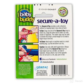 img 3 attached to 👶 Безопасная игрушка для младенцев Baby Buddy - Обеспечение гигиены и чистоты игрушек: ремни для колясок, стульчиков для кормления, автокресел - безопасный поводок с регулируемой длиной, красный/оранжевый (2 штуки).