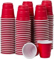 🔴 120 count of 2oz mini red solo cups - disposable shot glasses perfect for alcohol tasting, tailgates, jager bombs, roulette, wine, beer, and liquor - by drinking game zone логотип