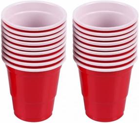 img 3 attached to 🔴 120 Count of 2oz Mini Red Solo Cups - Disposable Shot Glasses Perfect for Alcohol Tasting, Tailgates, Jager Bombs, Roulette, Wine, Beer, and Liquor - By Drinking Game Zone