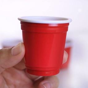 img 2 attached to 🔴 120 Count of 2oz Mini Red Solo Cups - Disposable Shot Glasses Perfect for Alcohol Tasting, Tailgates, Jager Bombs, Roulette, Wine, Beer, and Liquor - By Drinking Game Zone