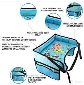 img 1 attached to 🧳 Convenient and Versatile Kids Travel Tray: Toddler Seat Activity Tray with Art Supplies Storage Pockets