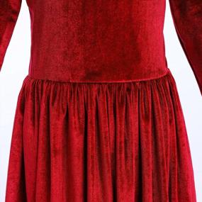 img 1 attached to Kids Girls Long Sleeve Velvet Maxi Dress Christmas Wedding Birthday Party Evening Gown With Pockets
