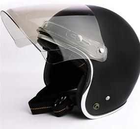 img 1 attached to 3-Snap Flip Up Full Shield Visor For Motorcycle Half Open Face Helmets (Light Smoke)