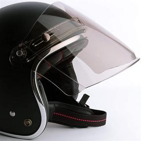 img 2 attached to 3-Snap Flip Up Full Shield Visor For Motorcycle Half Open Face Helmets (Light Smoke)