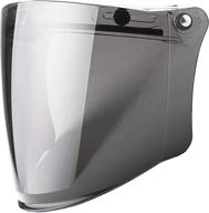 3-snap flip up full shield visor for motorcycle half open face helmets (light smoke) logo