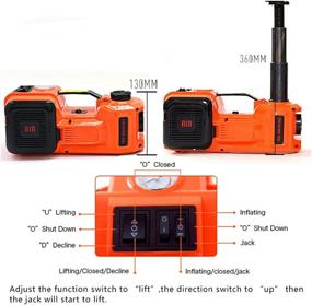 img 1 attached to 🚗 12V DC 5.0T Electric Hydraulic Floor Jack Set: Tire Inflator, LED Flashlight, Safe Hammer – Complete Car Repair Tool Kit with Electric Car Jack