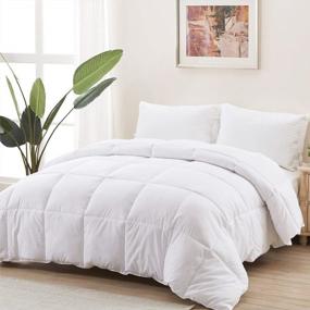 img 4 attached to Experience Ultimate Comfort With ACCURATEX Twin Duvet Insert - Fluffy Down Alternative Fill For All Season Bedding