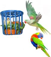 🐦 bird feeder set: hanging food basket for parrots - foraging toys hot for budgies, macaws & more - black headed caique, eclectus, lovebird logo