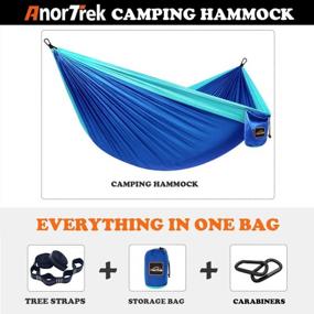 img 1 attached to Ultimate Comfort & Convenience: AnorTrek Super Lightweight Camping Hammock With Tree Straps