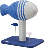 enhanced petkit cat scratching post with 2 teaser toys: interactive and cute scratcher with natural rope logo